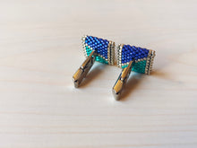 Load image into Gallery viewer, Ziggy Cufflinks: Electric Navy and Emerald