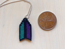 Load image into Gallery viewer, Flu-flu Pendant: Electric Emerald and Purple