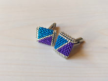 Load image into Gallery viewer, Ziggy Cufflinks: Electric Blue and Purple
