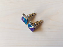 Load image into Gallery viewer, Ziggy Cufflinks: Electric Blue and Purple
