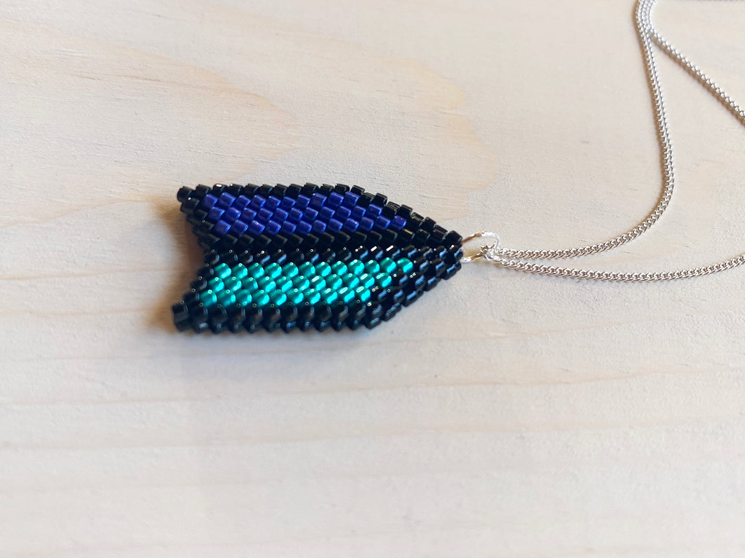 Flu-flu Pendant: Electric Navy and Emerald