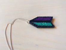 Load image into Gallery viewer, Flu-flu Pendant: Electric Emerald and Purple
