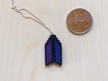 Load image into Gallery viewer, Flu-flu Pendant: Electric Purple and Navy
